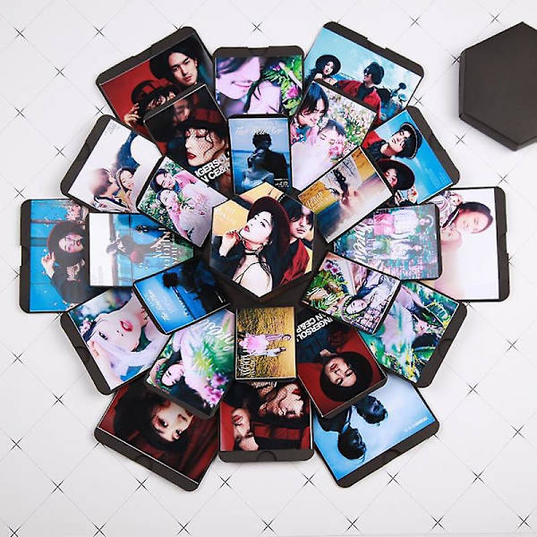 Luova DIY-lahjapakkaus Yllätysräjähdyslaatikko 6 pinnalla, Muistojen laatikko Valokuva-albumi Scrapbook Mustat sivut, Lahja Ystävänpäivä Joulu Syntymäpäivä Gra