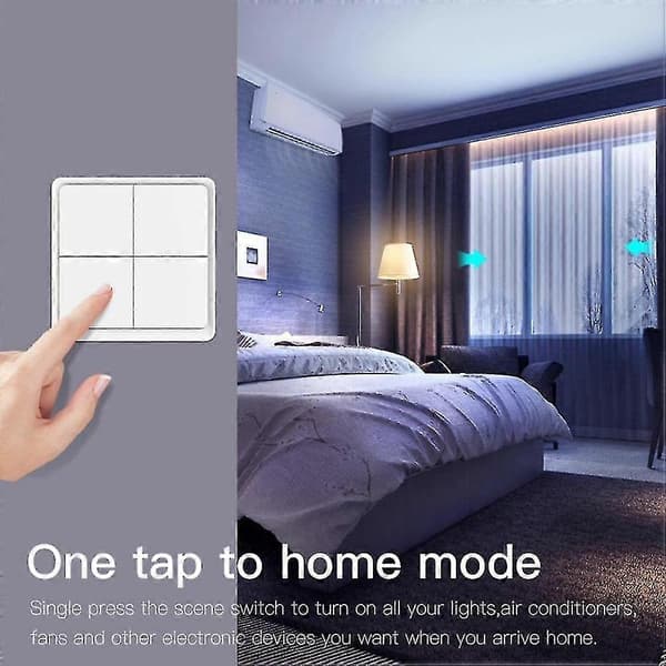 4-gjengs Tuya Zigbee trådløs 12-scenebryter trykknappkontroller batteridrevet automatisering Scena