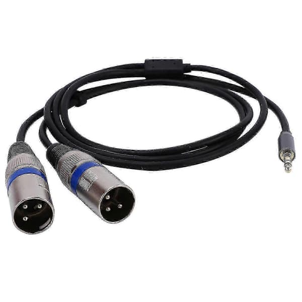 Multifunksjons lydkabel 3,5/6,35 mm til dobbel XLR hannkabel