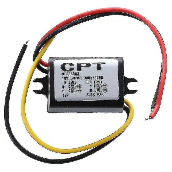 12V - 6V DC-DC jännitesäädinmuunninmoduuli virtalähteeseen Black