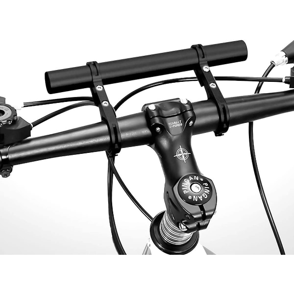 Polkupyörän ohjaustangon jatke, monitoiminen 20 cm kaksinkertainen alumiiniseos pyörän ohjaustangon jatke Taskulampputelineen jatkepyörän tarvikkeet ruuvilla