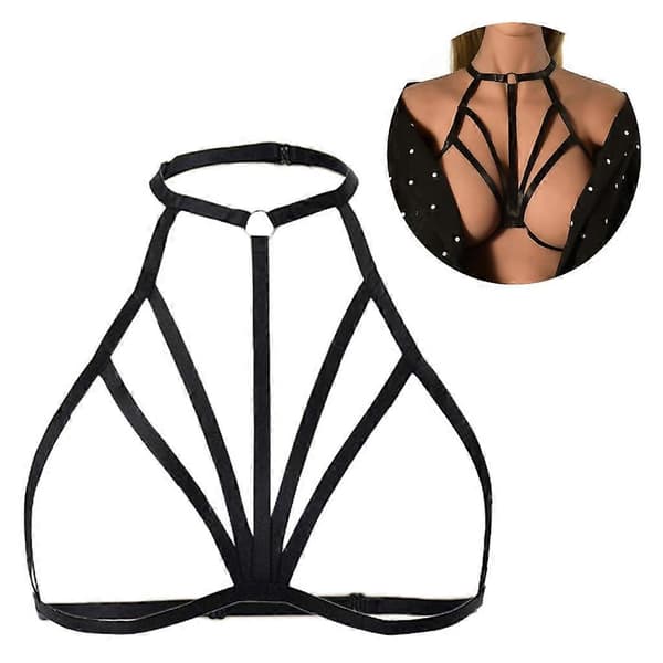 Goth Undertøy Elastisk Sele Cage BH Uten Kopp Kroppskjede Midjebelte