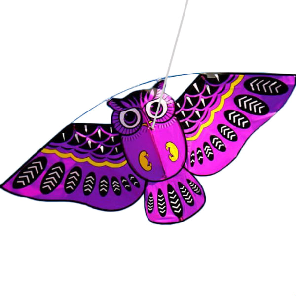 3D Owl Kite Ids Toy Fun Outdoor Flying Activity Game Children With Tail PP purple