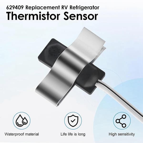 2X 629409 Bobil Kjøleskapsensor for Norcold Termistorsensor og Kjøleskap Termistor Monteringsklips Black