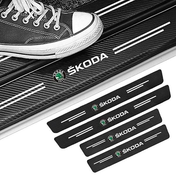 Moottoriajoneuvojen osat 4 kpl Auton oven kynnysraapaussuoja Trim Scratch Skoda Octavia Kodiaq Fabia Superb Auton lisävarusteet