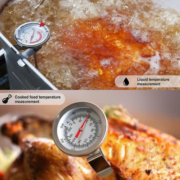 Sondeholder i rustfrit stål til kødtermometerclips til 2 stk. temperatursonder