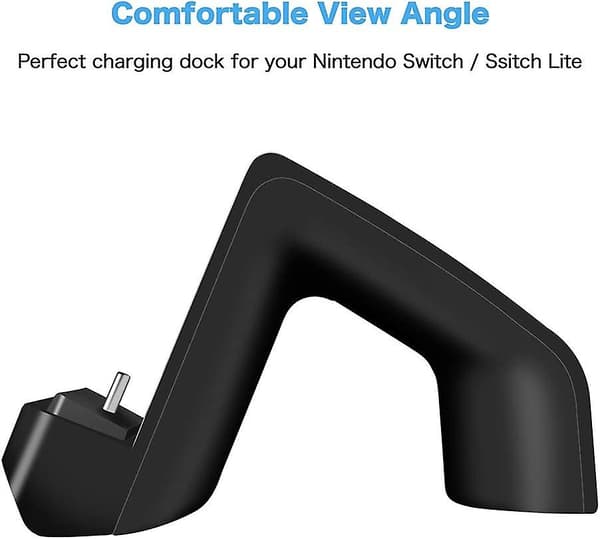 Opladningsdock kompatibel med Switch/Switch Lite, USB Type C opladningsdockstation vuggestativ