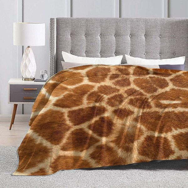 Plys flanneltæpper - Giraffe tekstur fleece tæppe - Ultra Softffy Dyne Til Soveværelse Sofa Indretning Alle årstider 80x60in 200x150cm