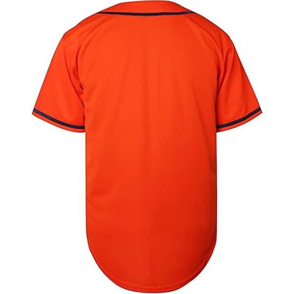 Ensfarget Hip Hop Hip Hop Baseball Uniformer Skjorter med knapper Sportsuniformer Herre Dametrøyer Rød Xxl