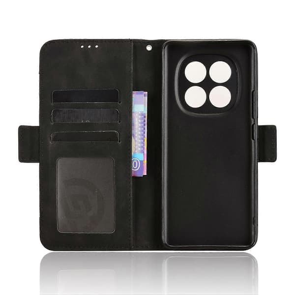 Kompatibelt läderfodral för Xiaomi Redmi Note 15 5G (Global) plånboksfodral med flera kortfack Black