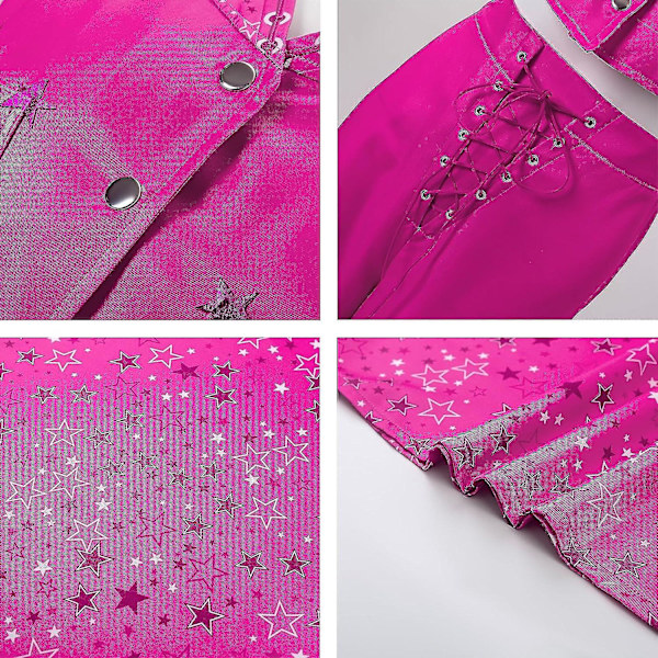 Tyttöjen Barbie-asu Vaaleanpunainen Mekko Naisten 2023 Elokuva Cosplay Mekot Nuken Narbie-asu Rose XL