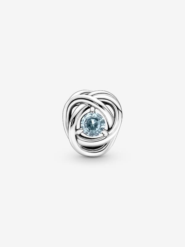 Pandora - Mars Sea Aqua Blue Infinity Circle Charm - Sterling Silver