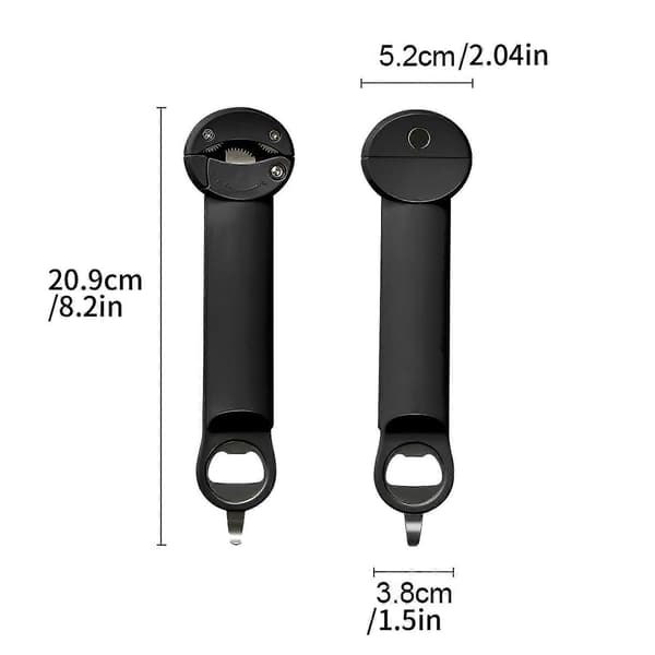 Multifunksjonell Uttrekkbar Flaskeåpner Black