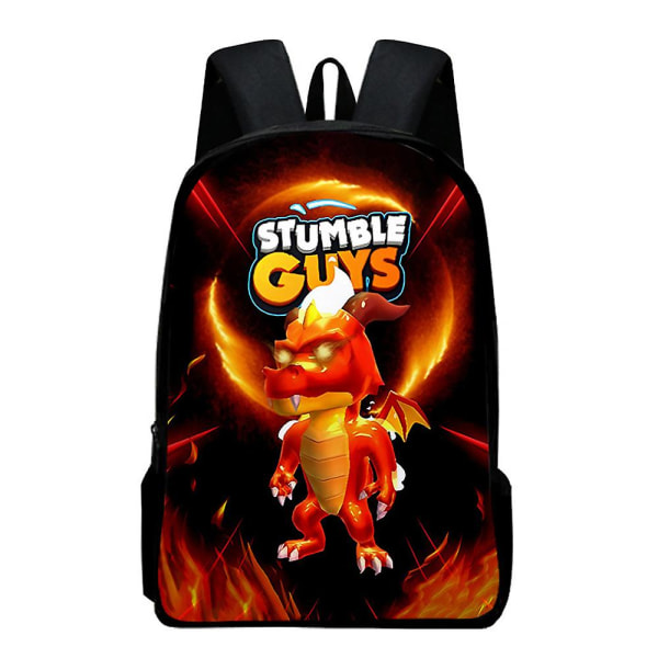 Stumble Guys Printed ryggsäck Barn Lätt skolboksväskor Stor kapacitet Ryggsäck Resor Andas Dagsäck Present E