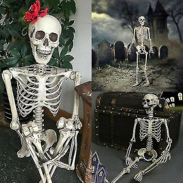 Halloween menneskeskelet ekstra stort bevægeligt i naturlig størrelse dekorativ festprop