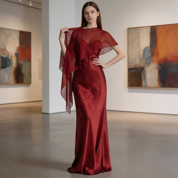Enkeltstørrelse Chiffon Sjal Wrap Letvægts Formel Overdel til Kjoler med Flydende Drapering og Brug til Aftenfester Sort Black