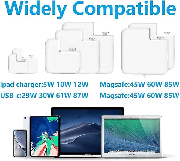 Mac AC Strømadapter US Vegg Sammenleggbar Plugg Andehode, Ladeadapter US Standard Plugg Andehode For Macbook Proairmac Ibookiphoneipodetc (2 stk)