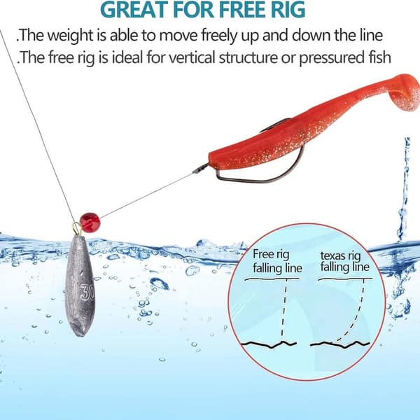 Trolling Weights, Torpedo-Shaped Body, Anti-Rust and Durable, Waterdrop Shape, Ideal for Deep Feeding Zones, Smooth Polished Surface, 6 Models