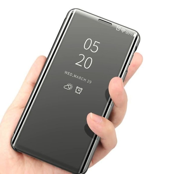 Telefondeksel kompatibelt for OnePlus 6T 6,41" etuideksel Clear View Flip Case Stativ Funksjon-lilla