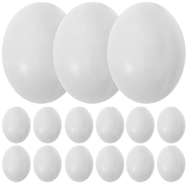Dueegg rekvisitt hvit plast simulerings egg for duebruk 20 stk