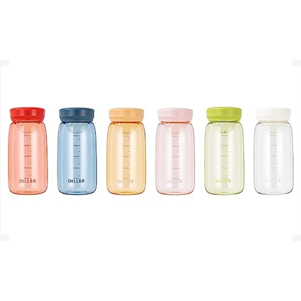 Mini plastvattenflaska utan sugrör, 10 oz liten plastflaska BPA-fri och säker för flickor, barn, snabbflöde, hållbar för mjölkte (röd)