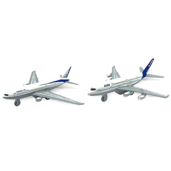 Farfi 2 st Mini Simulering 777 A380 Dra Tillbaka Flygplan Flygplansmodell Samlarobjekt Leksak