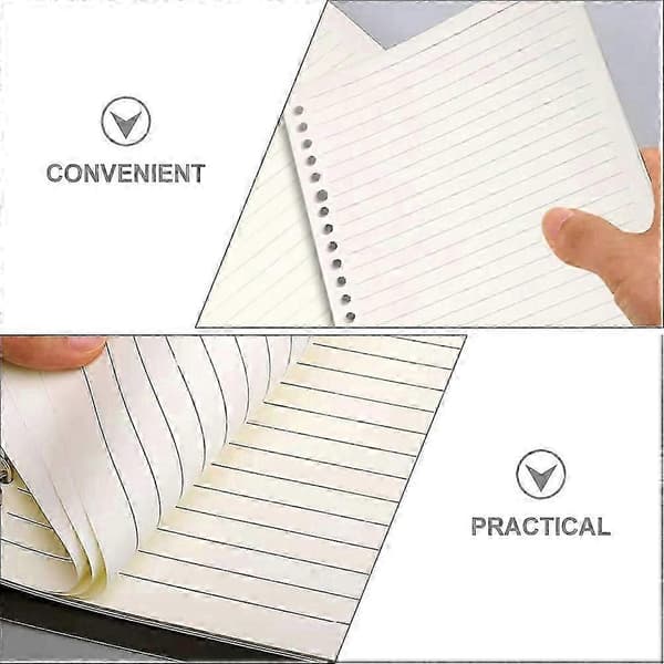 Anteckningsbokspåfyllning pärmpapper för studier transparent lösa blad 6 böcker