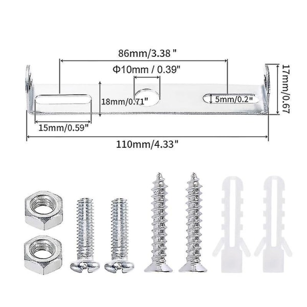 [4 stk] Taklysarmaturbrakett 110 mm Pendellys Lysekronetilbehør