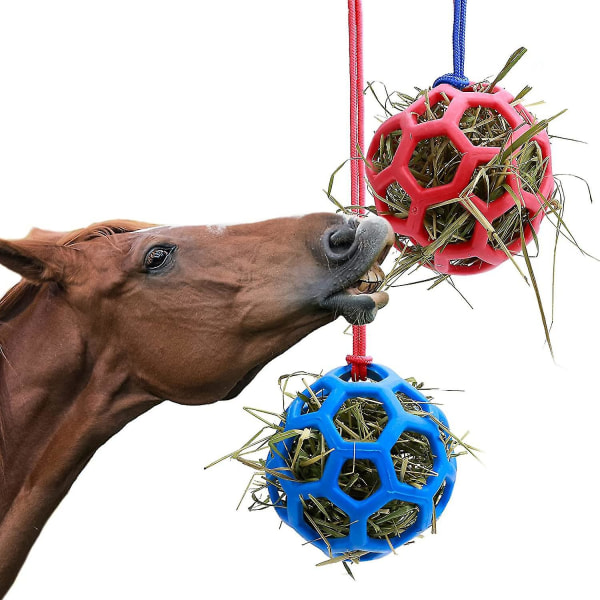 2 förpackningar Horse Treat Ball Hay Play Ball,get Hay Ball Hängande matleksak för får Häst Get Feede-Yvan BlueRed