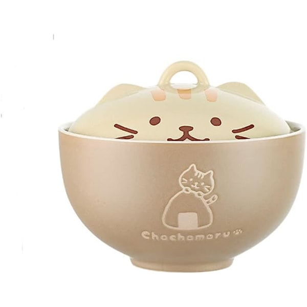 Katteskål Husholdningssuppeskål Øyeblikkelig nudelskål Mikrobølgeovn Kokebolle Keramisk skål (farge: B, størrelse: én størrelse)