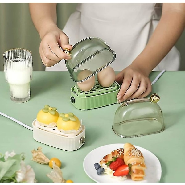 Mini Snabb äggkokare Multifunktionell enkel frukost Elektrisk äggkokare Liten äggkokare White