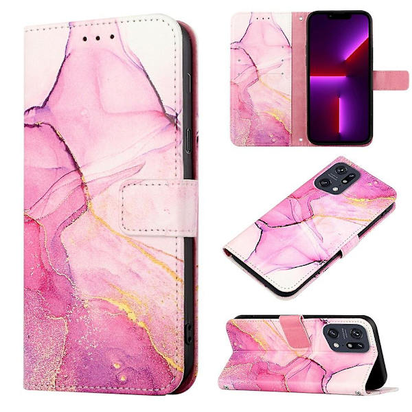 Case till Oppo Find X5 Pro Cover Wallet Marble Magnetic Case C1
