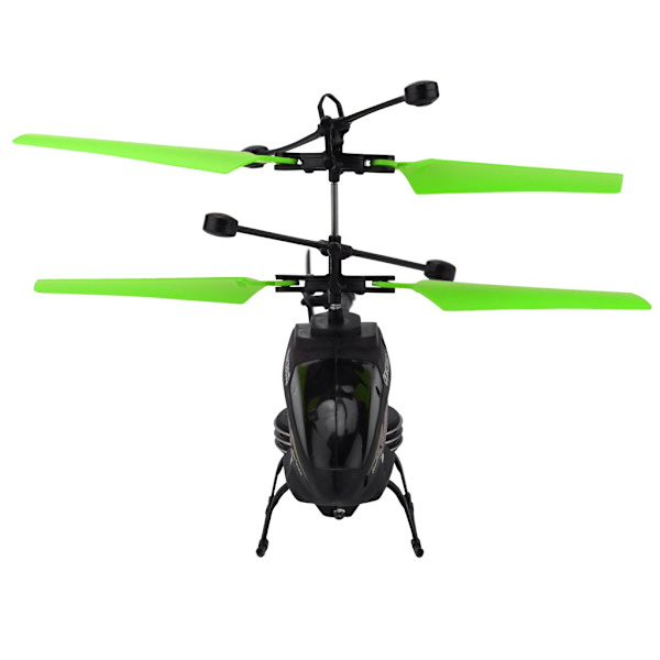 Mini RC Infrarød Induktion Helikopter Fly Blinkende Lys Legetøj Julegave Green