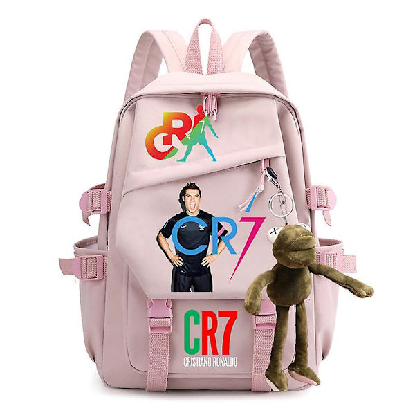 Cr7 Nylon Skolerygsæk Student Bogtaske Rejsetasker Notesbog Gave Til Drenge Piger Teenager