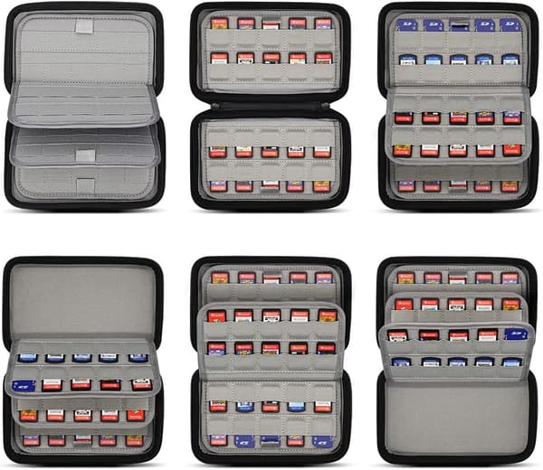Etui til 80 Switch-spil - Hard Case Kompatibel med Nintendo Switch-spil og SD-kort - Opbevaringsetui