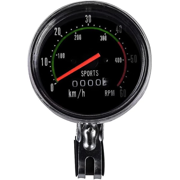 Mekanisk Cykelcomputer Cykel Speedometer Kilometertæller Cykelstopur Cykelcomputer til de fleste cykler (sort) (1 stk)