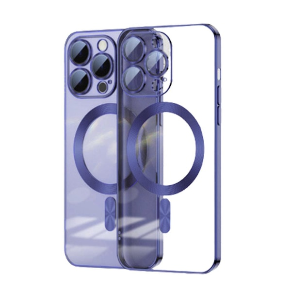 Magnetisk gjennomsiktig deksel som er kompatibel med Iphone 14/plus/pro/pro Max beskyttelsesveske Purple iPhone14 Pro