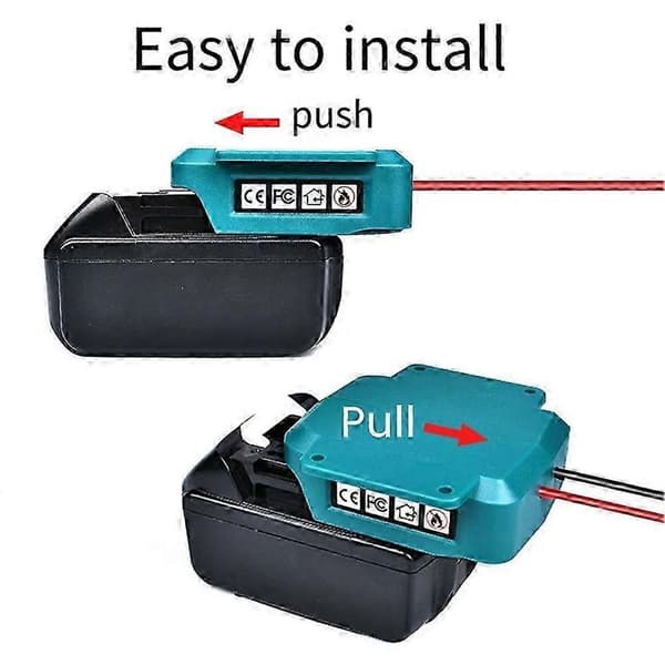 Strømhjulsadapter til 18V batteri med ledningsnetstik og sikring til Peg-Perego 12 Volt strømhjul