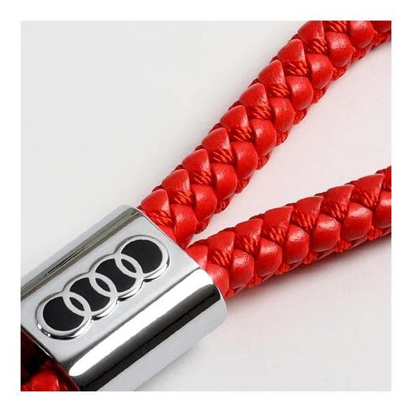 Audi Flätad nyckelring i läder - high quality red red one size