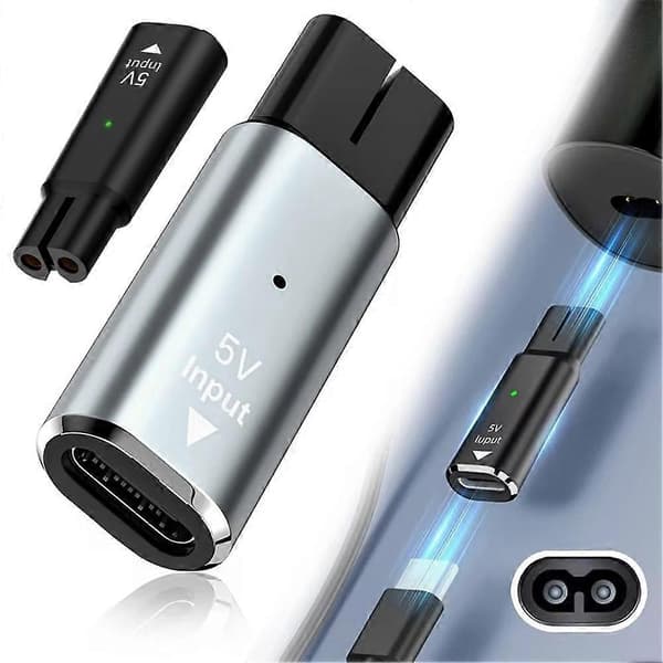 5V USB C-opladeradapter til Philips QP2834, MG5910, MG7910, MG9510 og mere - Erstatnings USB C-opladerkonverterkabel Grey