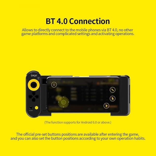Ipega Pg-9167 Bt 4.0 Trådløs Gamepad Udtrækkelig Game Controller Joystick Til Android Mobiltelefon/pc/tablet Sort