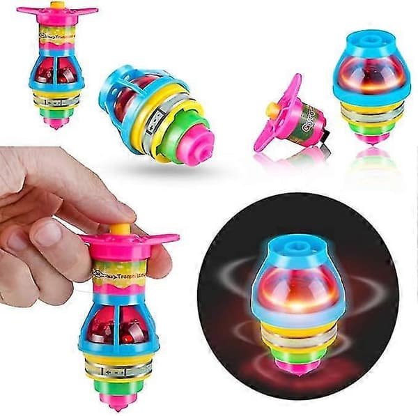 LED Lysende Blinkende UFO Snurretoppe (4 stk.)
