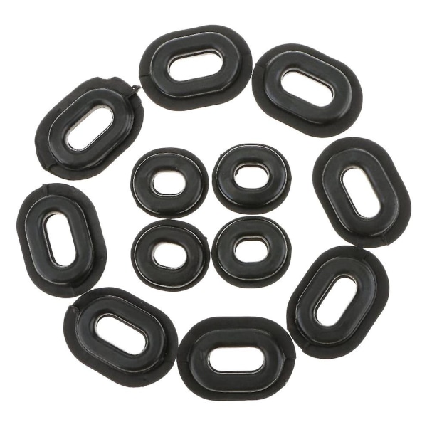 12 stk Motorsykkel gummi sidedeksel Grommets Erstatningspakning Fairings for CG125 Black