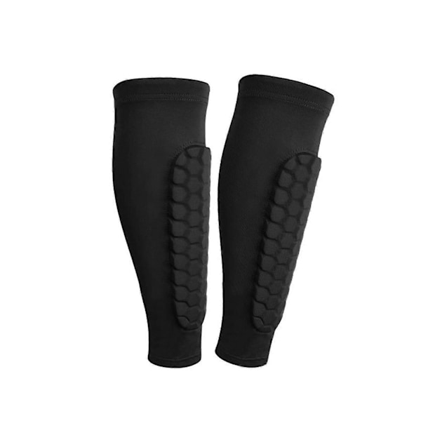 2 stk. Fodbold Skinnebeskyttere Til Ungdom, Beskyttende Fodboldudstyr Skinnebensskinner Black M