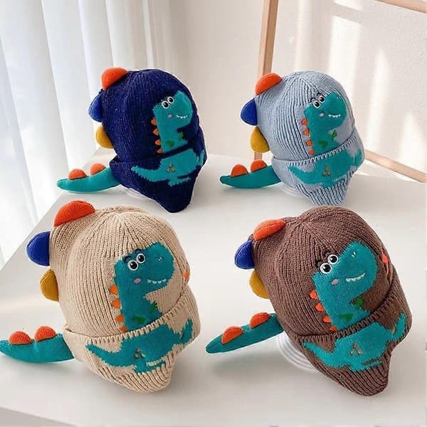 Søt dinosaur-øreflapp-lue, mykt, behagelig materiale for vinter og høst Light Blue