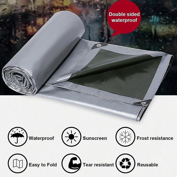 Vahvistettu suojapeite Vedenpitävä Poy Tarpround Heet Camping Teltta Veneauton Suojus Cover 2X4M
