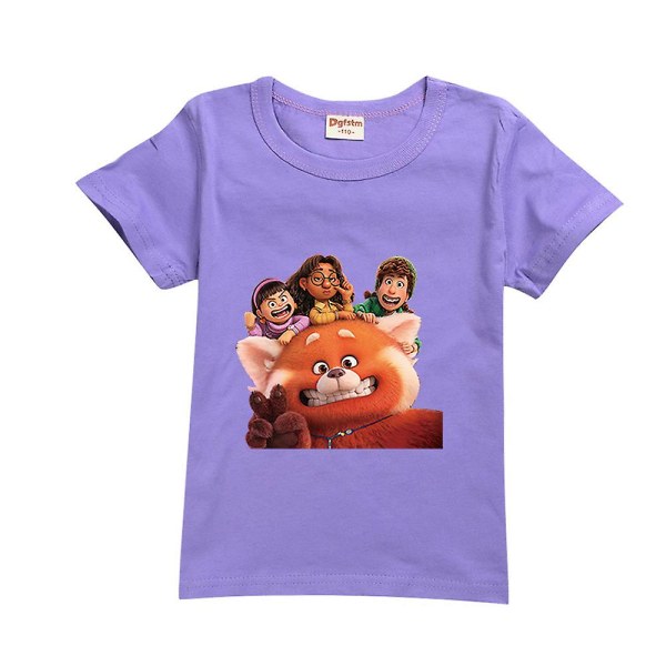 5-10 år blir röda Barn T-shirts Sommar Casual Toppar Purple 7-8Years