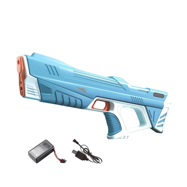 Elektrisk vannpistol leketøy kan kontinuerlig avgi automatisk absorberende vann sterk kraft for utendørs lek om sommeren, blå