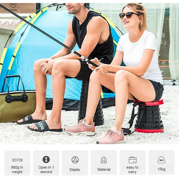 Bärbar hopfällbar pall Camping plast hopfällbar pall käpp Infällbar sits 150 kg cap