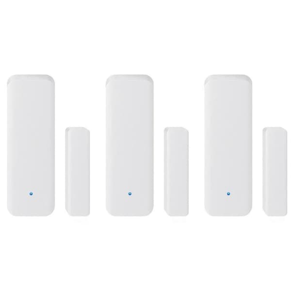 3X TUYA Zigbee 3.0 Smart Vindu Dørsensor ZigBee 3.0 Trådløs Tilkobling Multifunksjon for Smart Echo Hub SmartLife JH4 White